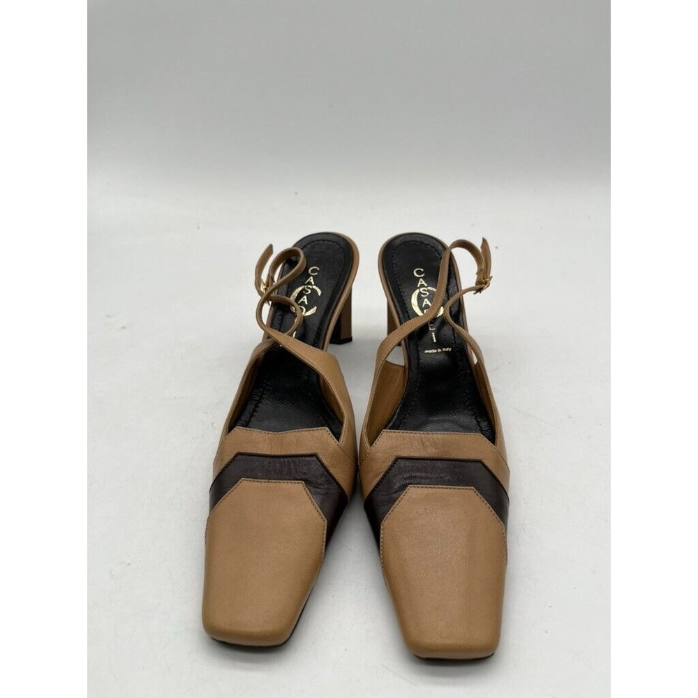 Authentic Casadei Italy Slingback Heels Brown‎ Strap Size 6
